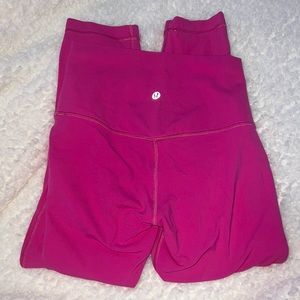 Lululemon high rise pink leggings left- cropped 21